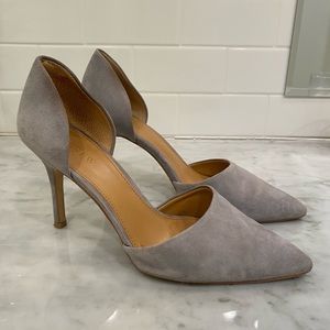 grey suede heels